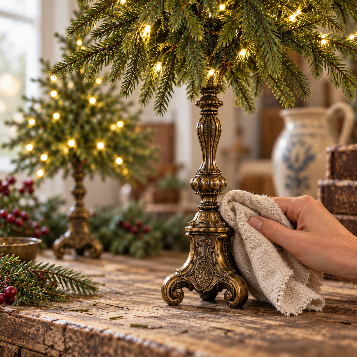 Vintage Lighted Norfolk Pine Trees