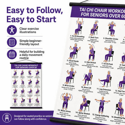 Tai Chi Chair Workout Chart for Seniors