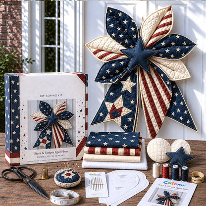 🔥✨Large Patchwork Bow Sewing Kit (Beginner-Friendly)