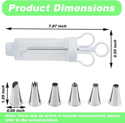 ⏳🔥LIMITED-TIME 50% OFF! ⏰Stainless Steel Cake Decorating Gun Kit – Complete Frosting Piping Set with 18 Tips & Nozzles – Decorate Inside & Out ✨