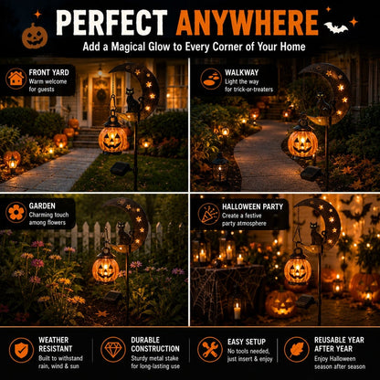 Halloween Early Bird Sale | 49% OFF Pumpkin Moon Garden Stake Light