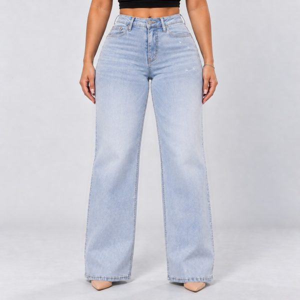 Mid-Low Rise Stretch Wide-Leg Jeans