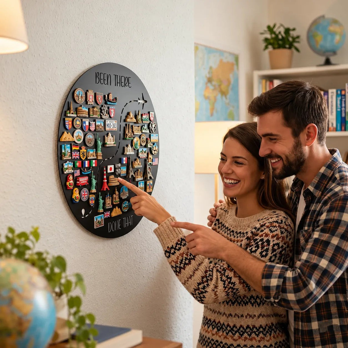 🌍 Travel Magnet Display Board | “Been There, Done That” Memory Wall