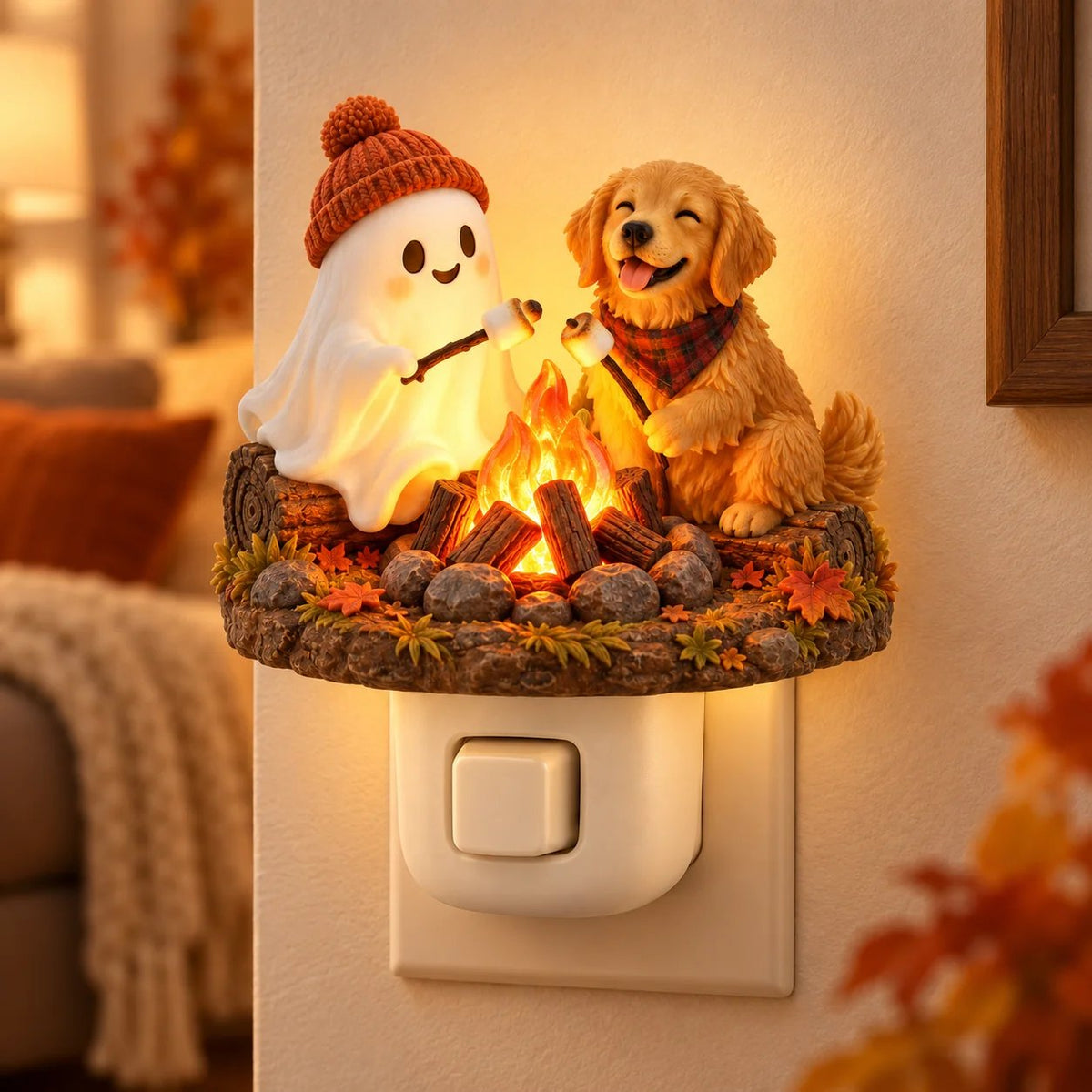 🔥LAST DAY 50% OFF | Flickering Campfire Plug-In Night Light