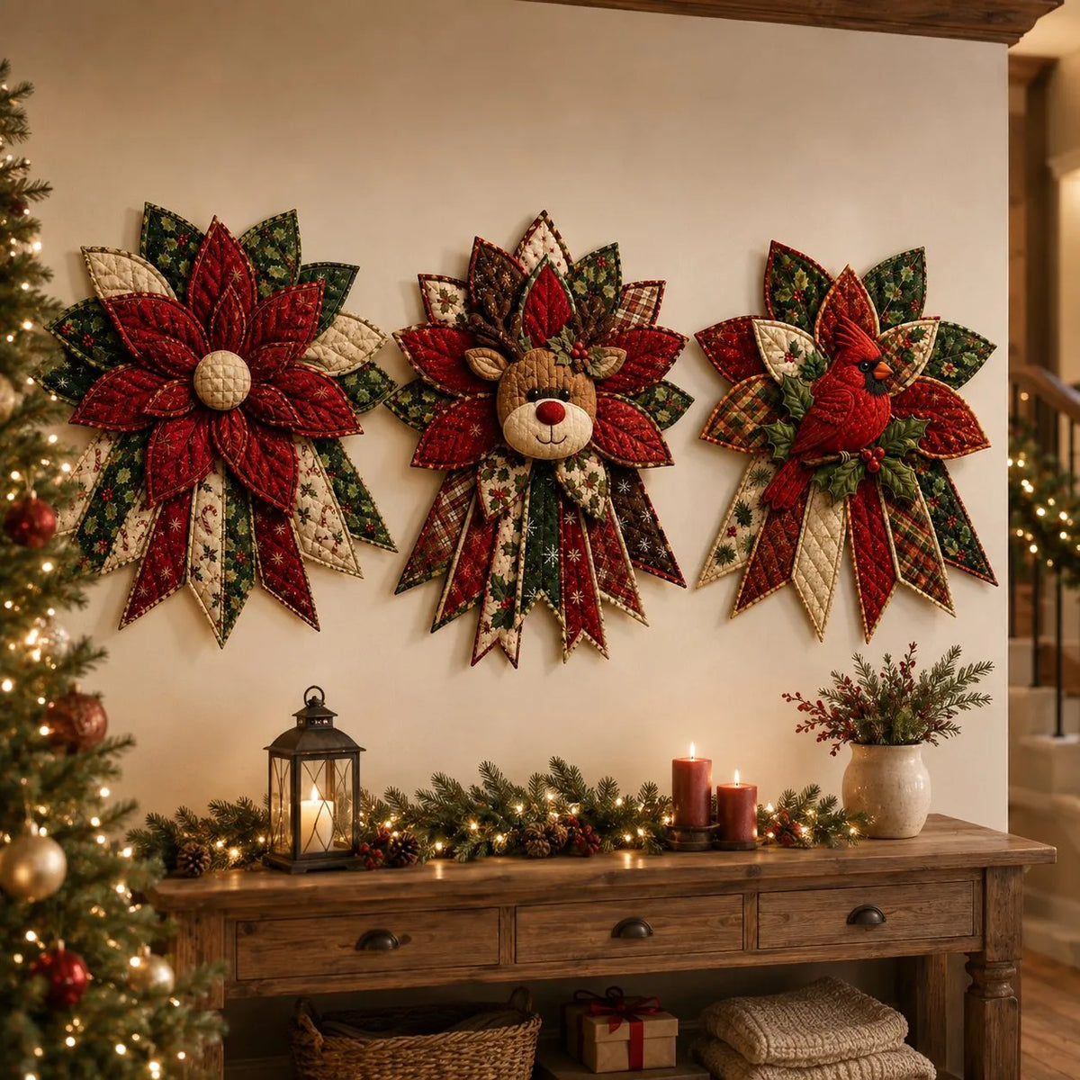 🔥🎄 Christmas Special – 50% OFF 🎁 Festive Quilted Christmas Door Hanging DIY Sewing Kit