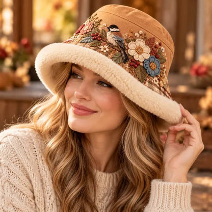 🌸 Women’s Cozy Plush-Lined Winter Bucket Hat – Floral & Animal Designs (📦Buy 2 Free Shipping)