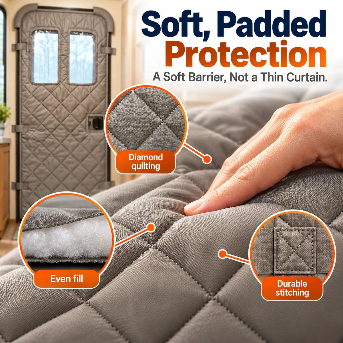 Camper Door Thermal Insulation Cover for RV Camping Life