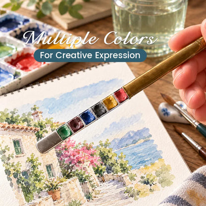 Portable Paintbrush And Colors Set