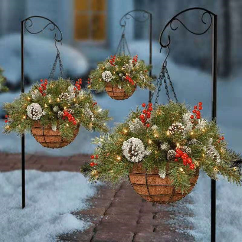 🎄Christmas Hot Sale🏆Pre-Lit Artificial Christmas Hanging Basket