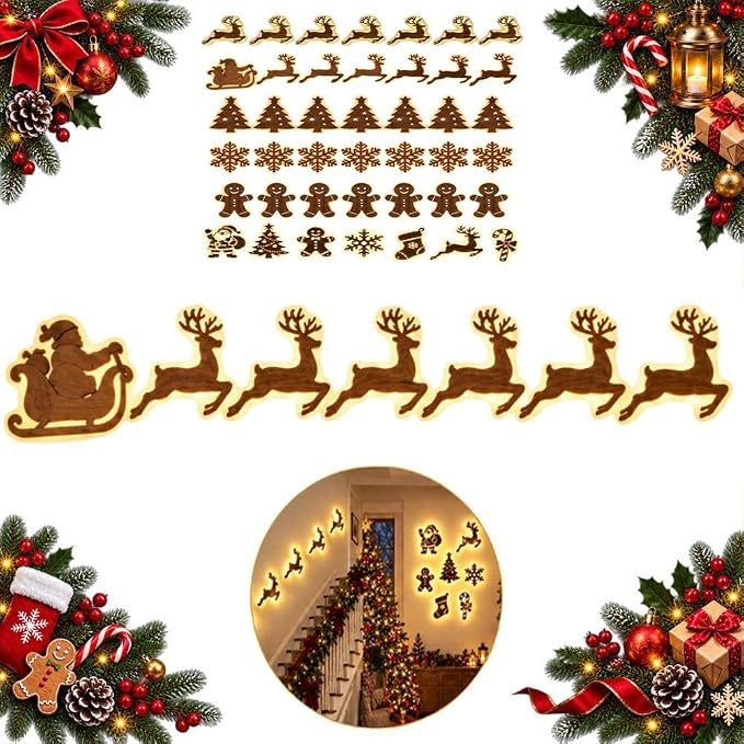 LED Reindeer Wall Decorations - Festive Christmas Lighting
