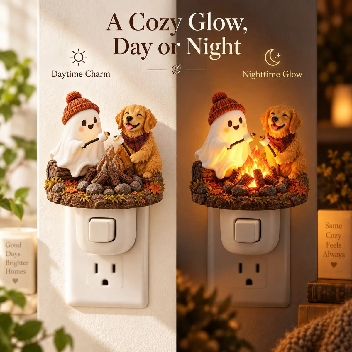 🔥LAST DAY 50% OFF | Flickering Campfire Plug-In Night Light