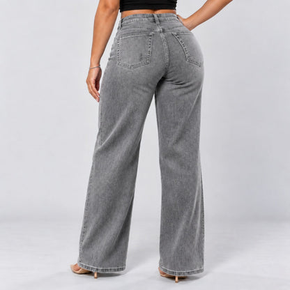 Mid-Low Rise Stretch Wide-Leg Jeans
