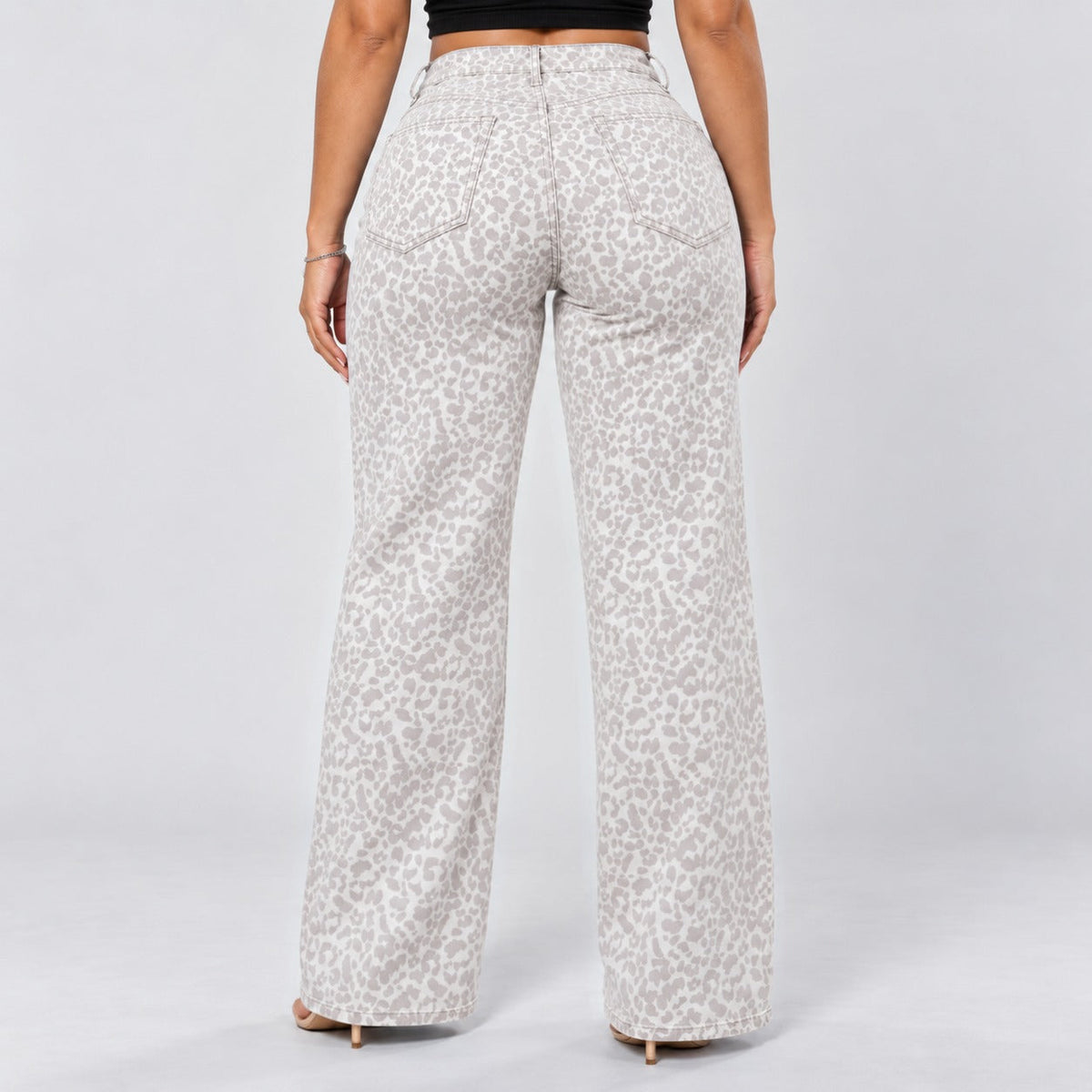 Mid-Low Rise Stretch Wide-Leg Jeans