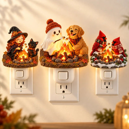 🔥LAST DAY 50% OFF | Flickering Campfire Plug-In Night Light