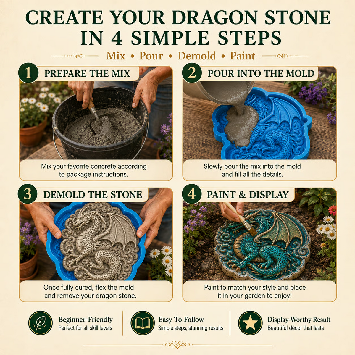 ⏳🔥LIMITED-TIME 50% OFF! ⏰🌻 Reusable Garden Art Mold – Make Your Garden Truly One of a Kind