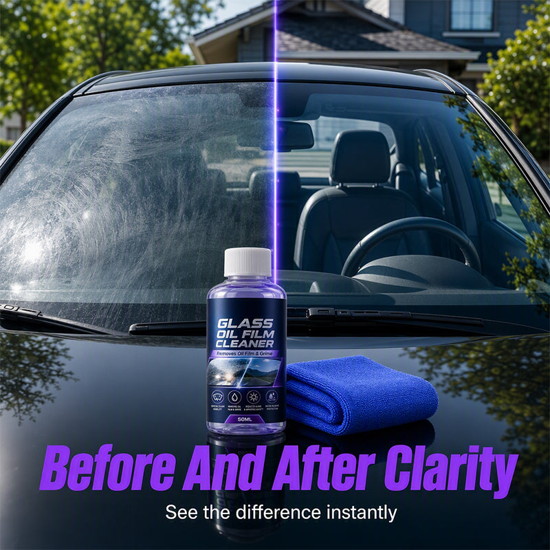 🔥 Car Glass Oil Film Cleaner – Remove Stubborn Oil Film, Grime & Stains for a Clearer Windshield