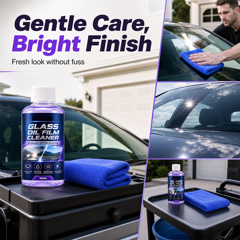 🔥 Car Glass Oil Film Cleaner – Remove Stubborn Oil Film, Grime & Stains for a Clearer Windshield