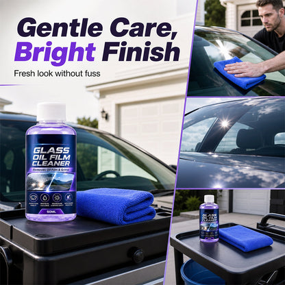 🔥 Car Glass Oil Film Cleaner – Remove Stubborn Oil Film, Grime & Stains for a Clearer Windshield