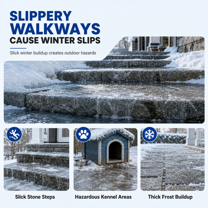 ❄️ Outdoor De-Icing & Snow Melting Spray – Fast-Acting Ice & Frost Remover for Walkways, Steps & Patios 🐾
